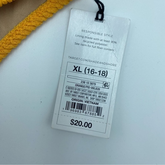 Shade & Shore Orange and White Bikini- XL - Picture 5 of 8